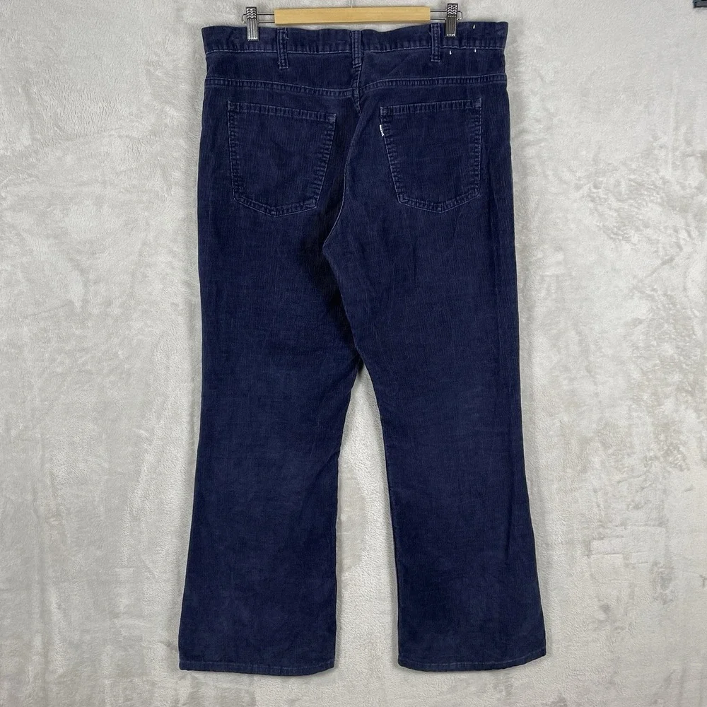 Vtg Levis 646 Bell Bottom Pants Mens 36x28 Corduroy Navy Blue 70s TALON *read*